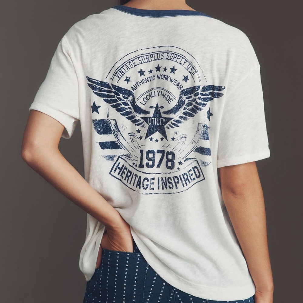 Pilcro Cotton Graphic Tee